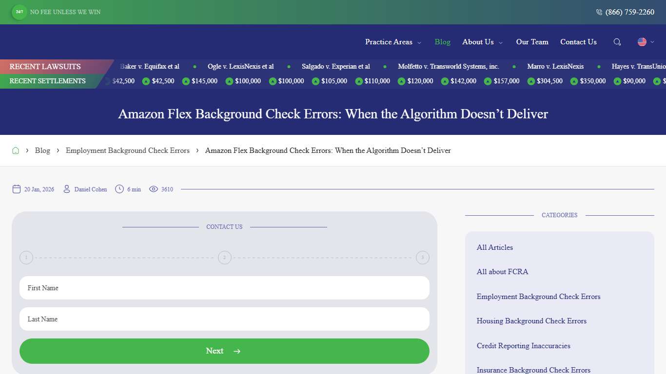 Amazon Flex Background Check: Errors, Disputes & Your Rights | Consumer Attorneys PLLC